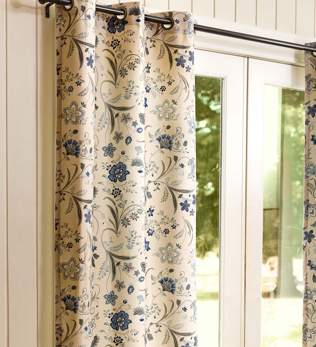 Jacobean Thermalogic Grommet-Top Curtains, 84"L Pair Double-Width