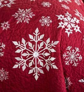 Falling Snow Embroidered Quilt Set, Full/Queen
