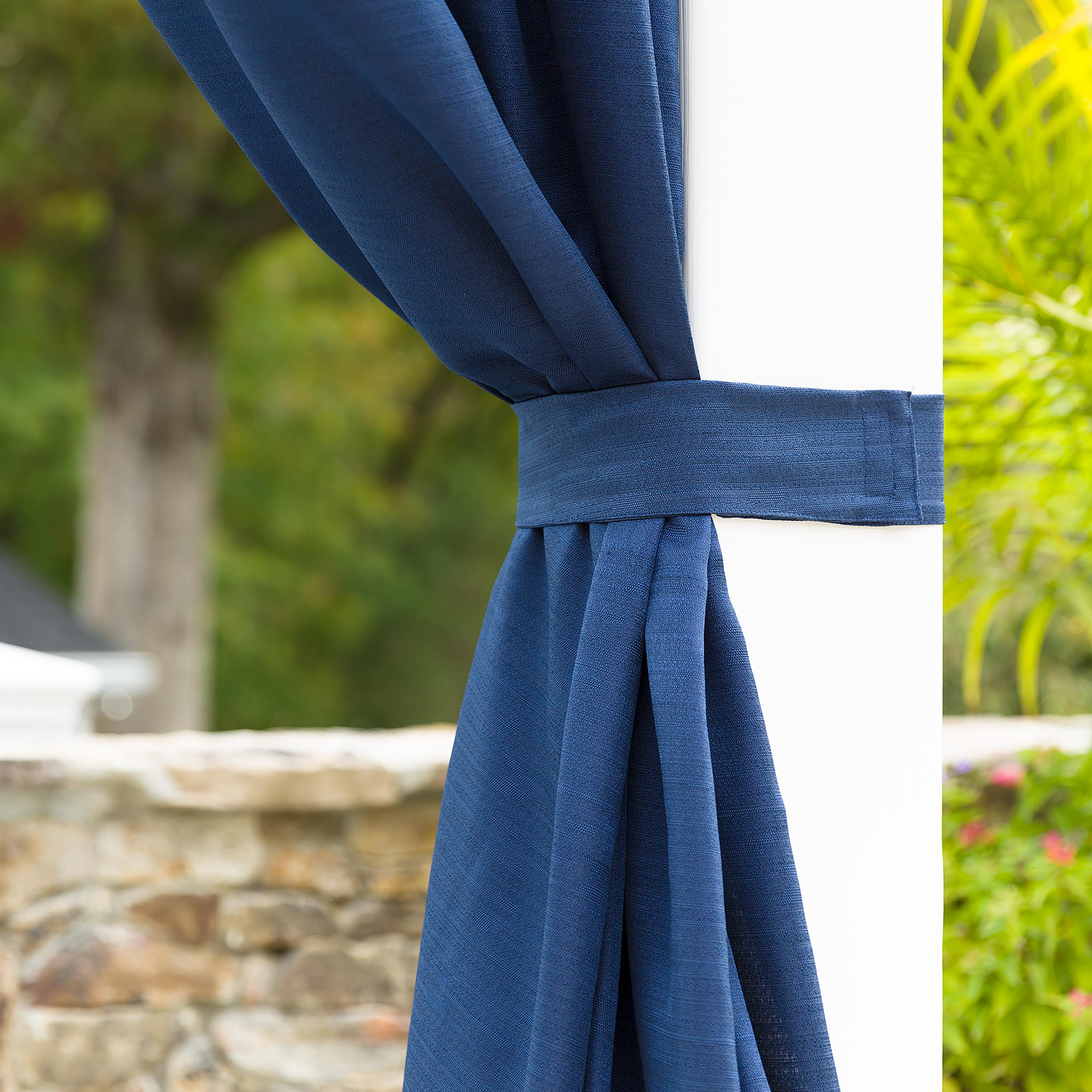 Grasscloth Outdoor Curtain Panel with Tab Top
