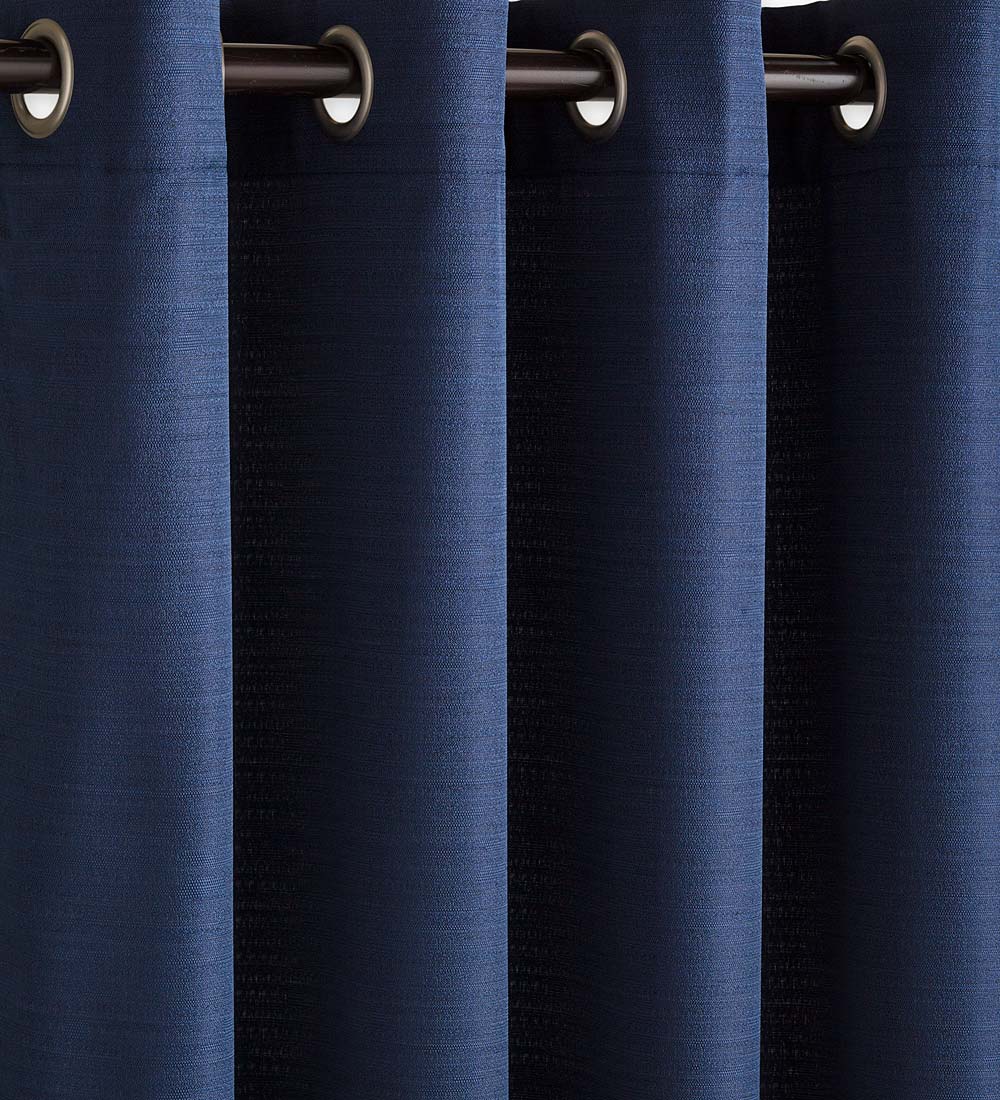 Grasscloth Outdoor Curtain Panel with Grommet Top, 110"W x 84"L