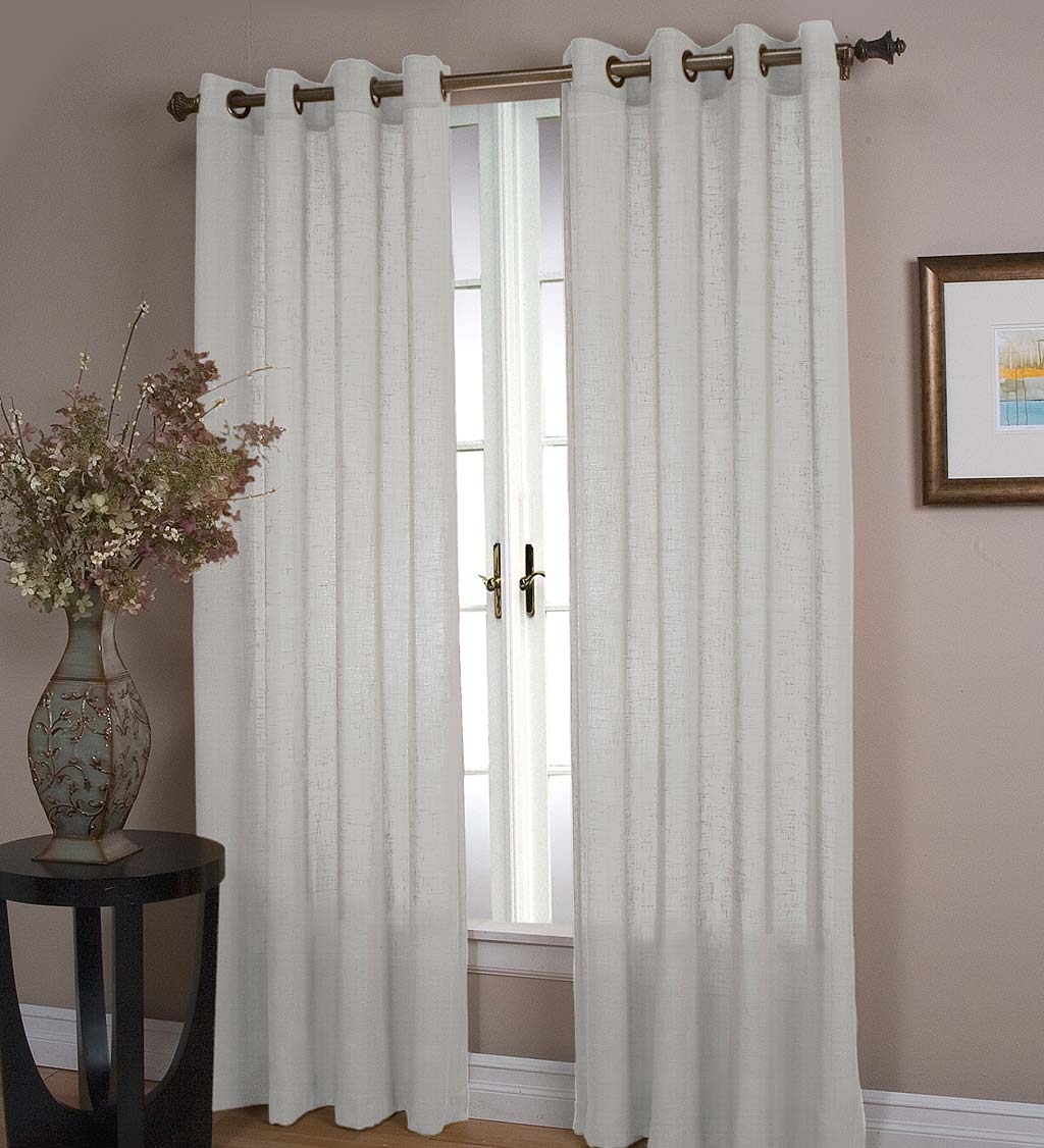 Lined Sheer Linen Panel with Grommets, 52"W x 63"L
