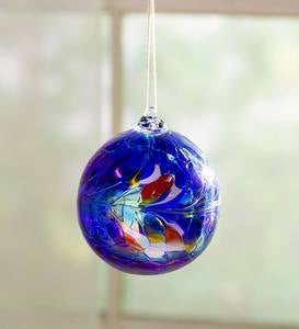 Individually Hand-Blown Glass Globe Holiday Ornament