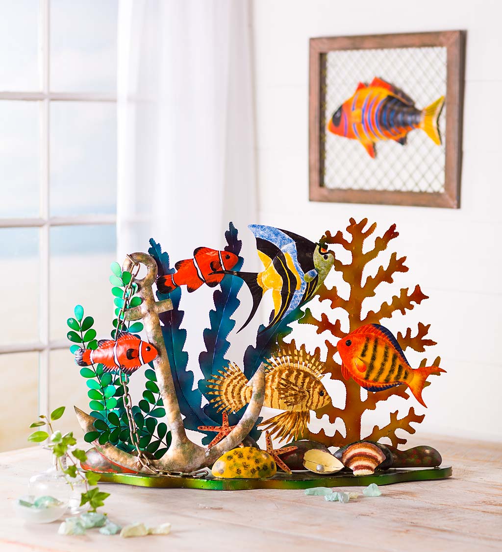 Handcrafted Colorful Metal Ocean Floor Diorama