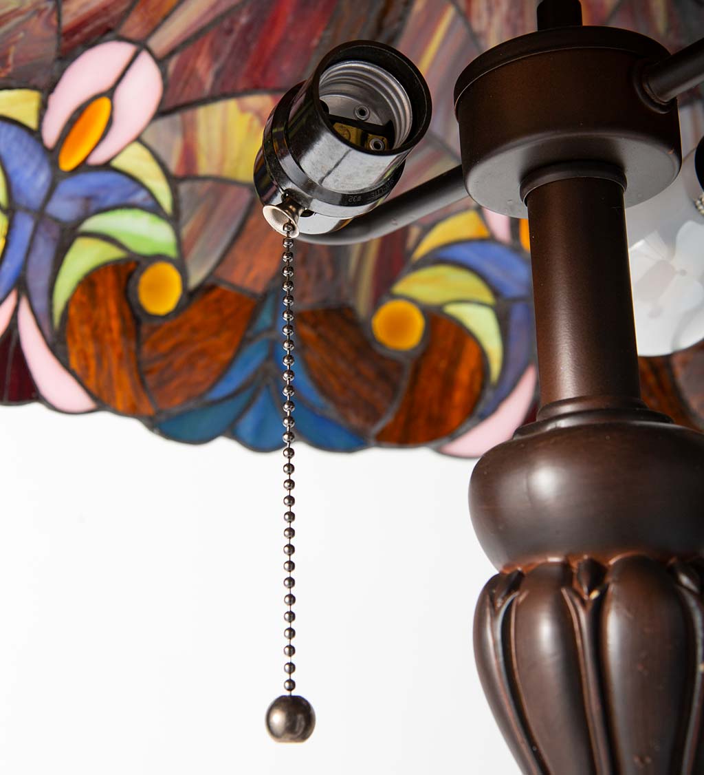 Tiffany-Inspired Stained Glass Dual-Bulb Floor Lamp