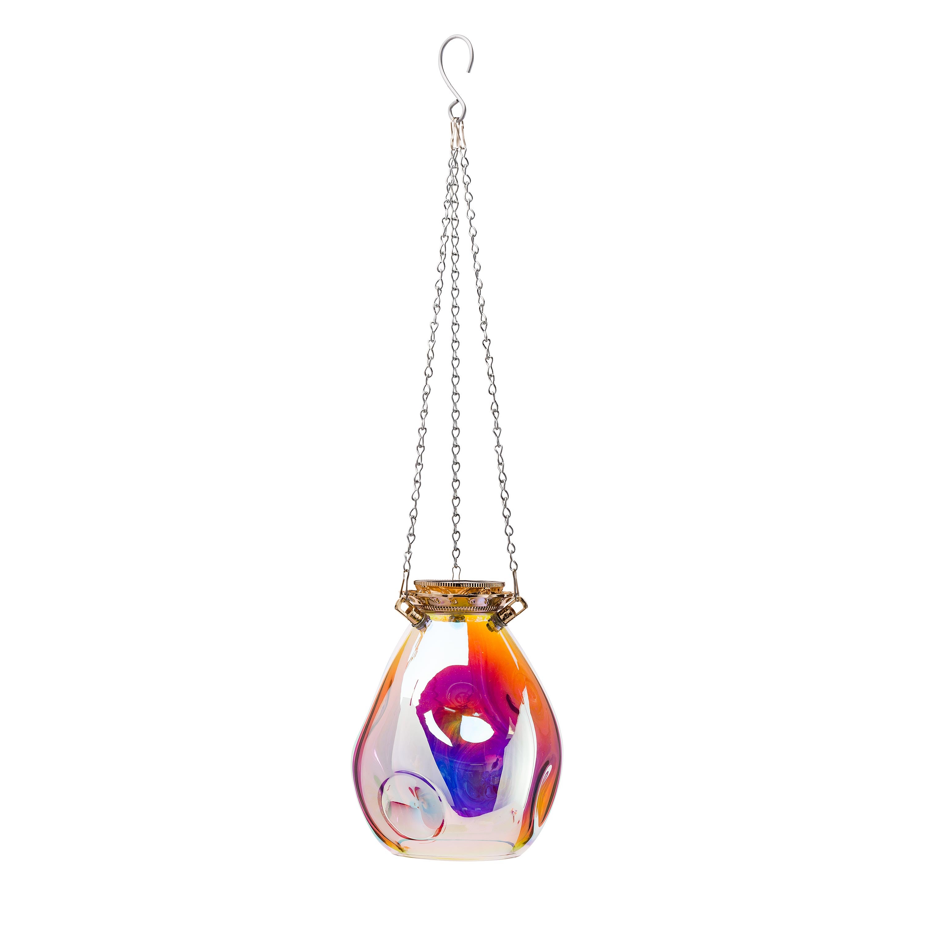 Solar Hanging Iridescent Glass Lights