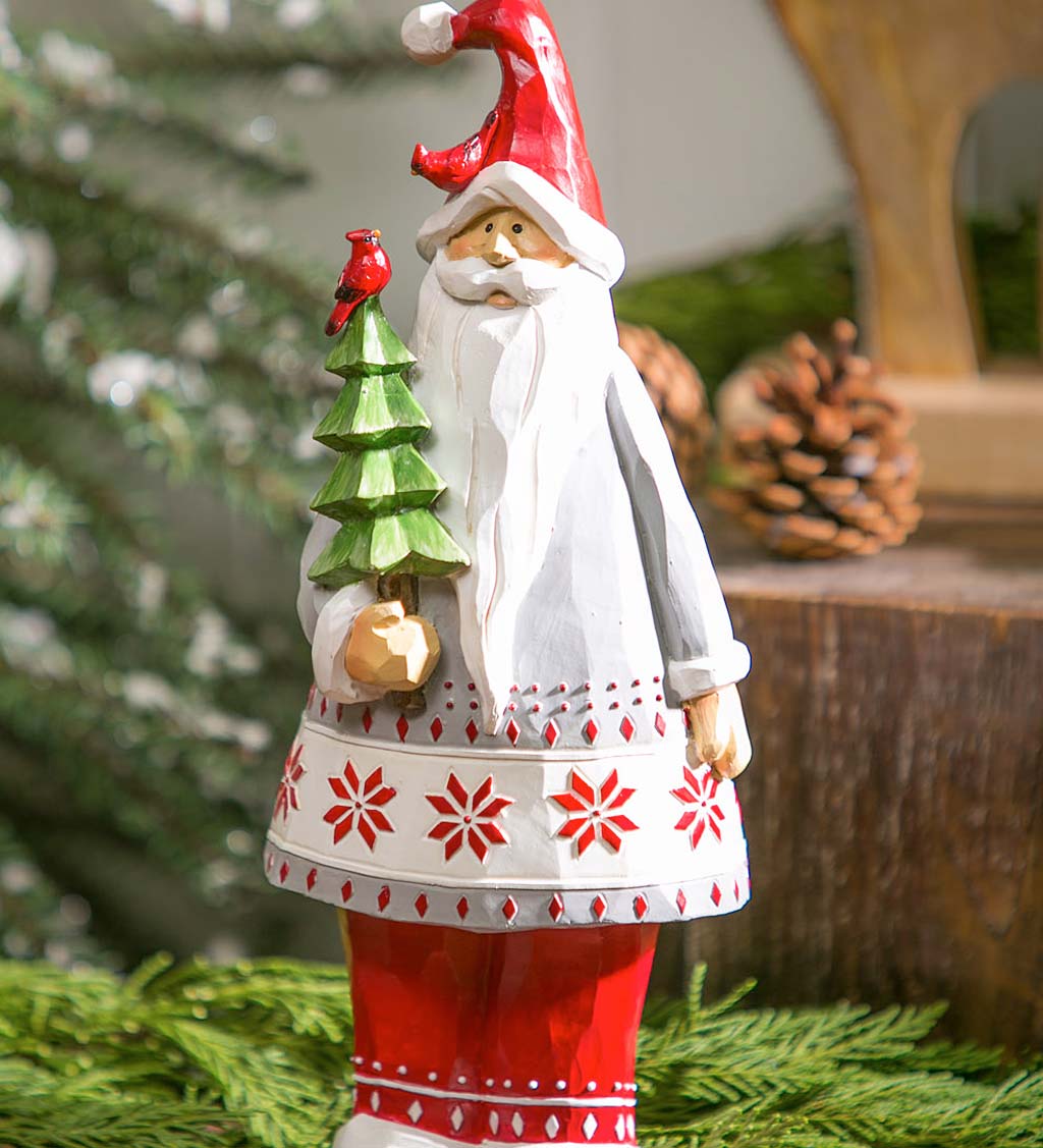 Santa and Tree Decorative Christmas Statue