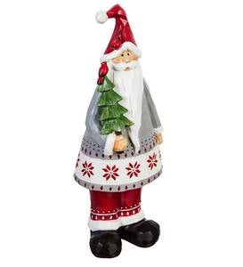 Santa and Tree Decorative Christmas Statue