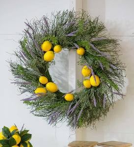 Lemon and Lavender Artificial Wreath