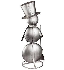 Tiered Snowman Metal Statement Planter