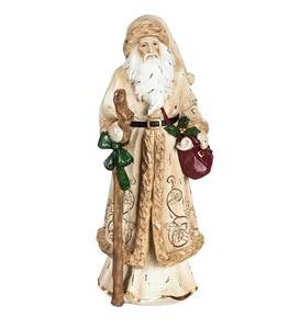 Indoor/Outdoor Golden Old World Santa Christmas Statue