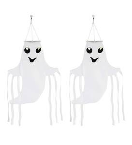 Set of 2 Halloween Smiling Ghost 12" 3D Windsocks