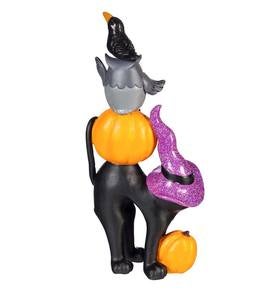 Black Cat and Owl Halloween Tablescape Decoration