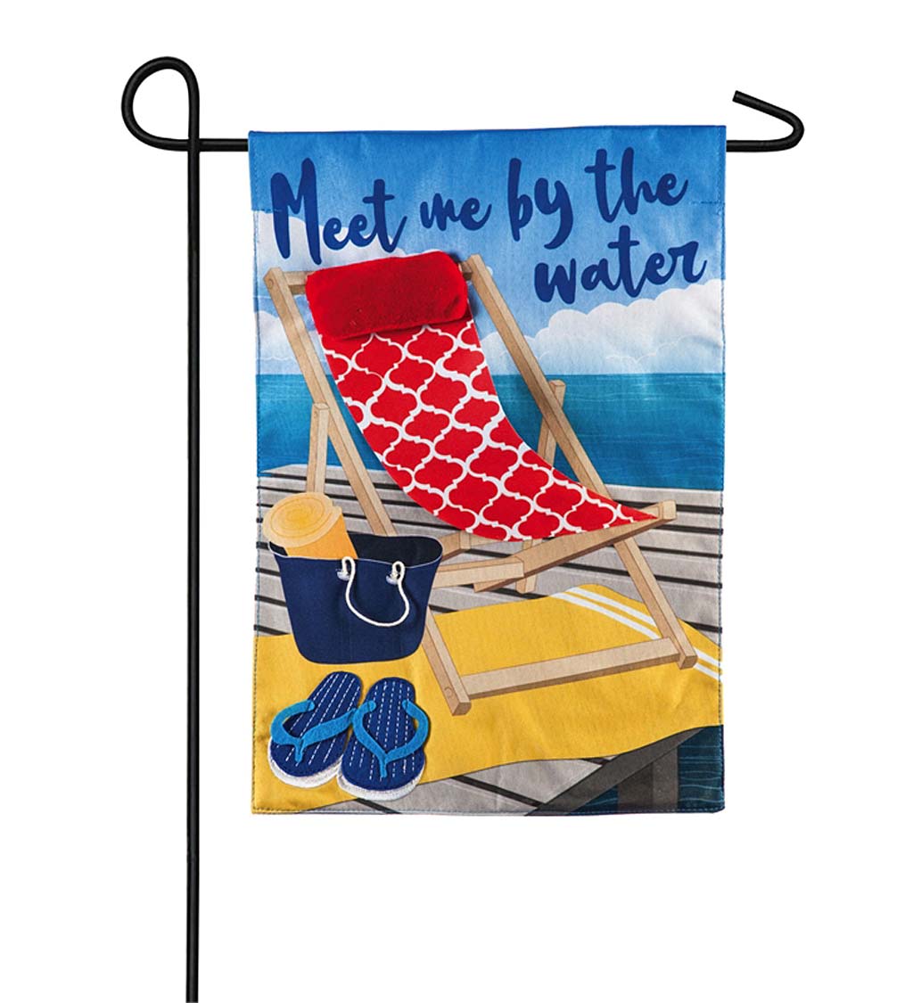 Meet Me by the Water Linen Garden Flag