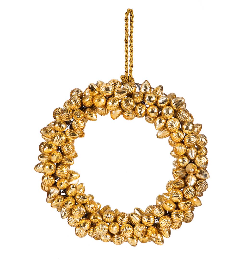 Golden Glass Ornament Wreath