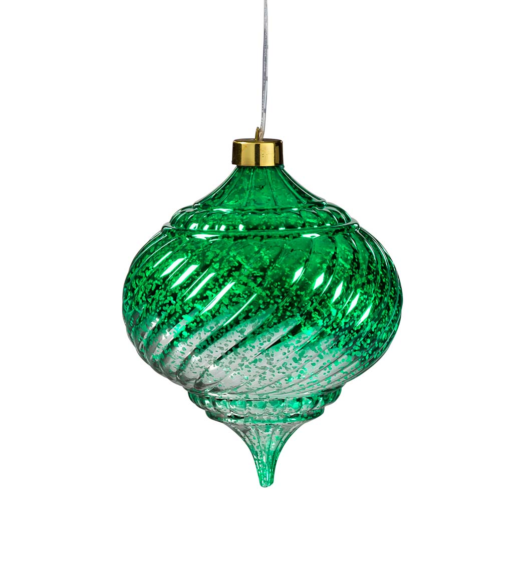 8" Indoor/Outdoor Shatterproof Lighted Ombre Onion Ornaments, Set of 2