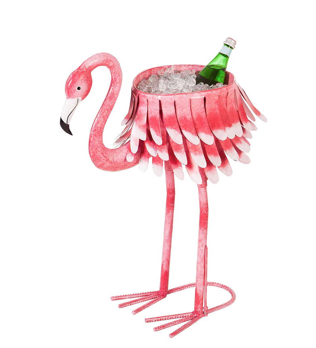 Pink Flamingo Garden Planter and Drink Chiller