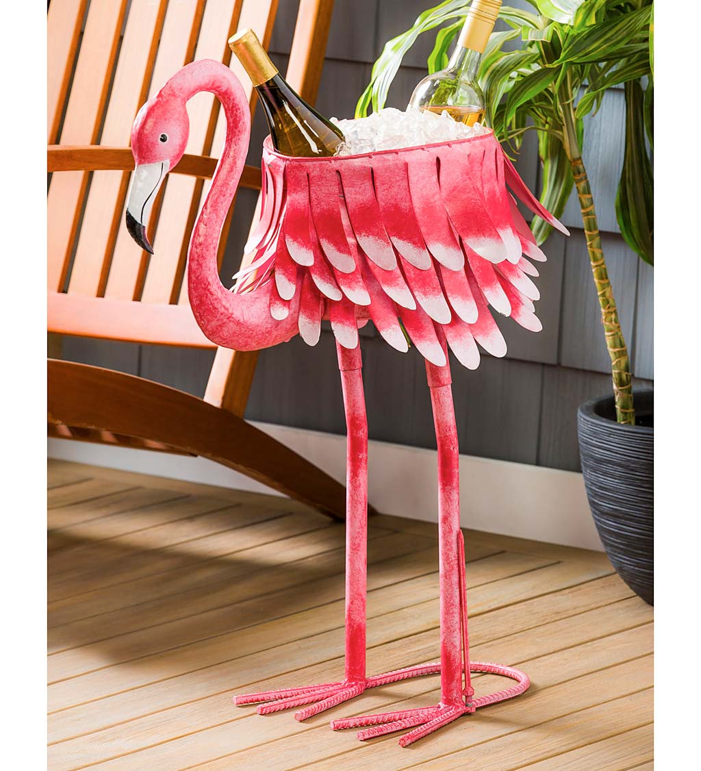 Pink Flamingo Garden Planter and Drink Chiller