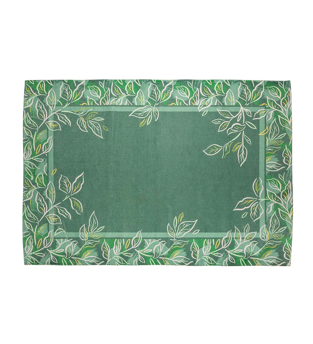 Green Tree of Life Indoor/Outdoor Border Rug, 4'x6'