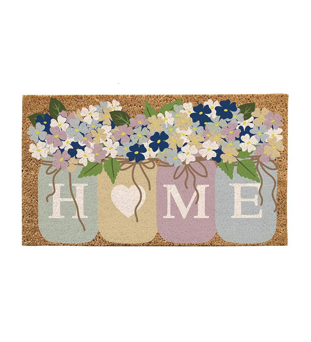 Floral Home Mason Jars Coir Fiber Mat