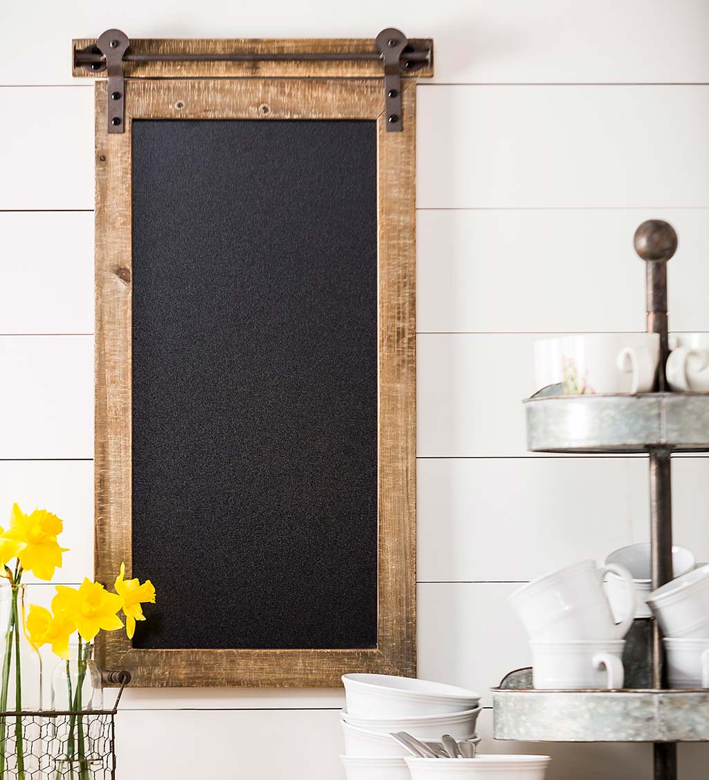 Rustic Barn Door Chalk Board Message Center