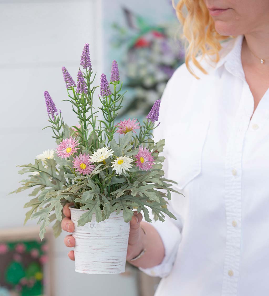 Pastel Wildflower Artificial Bouquet in a Vase