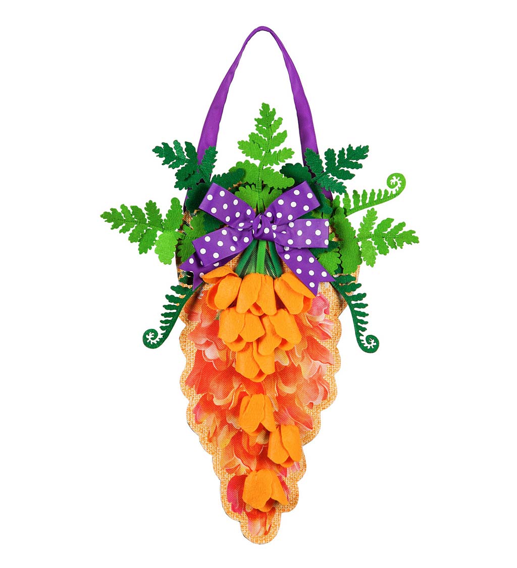 Fluffy Flower Carrot Hanging Door Décor
