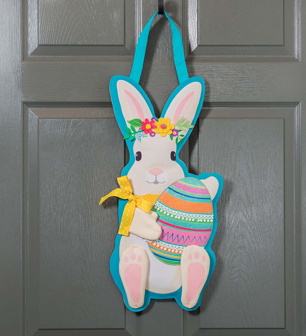 Easter Bunny with Prize Easter Egg Door Decor