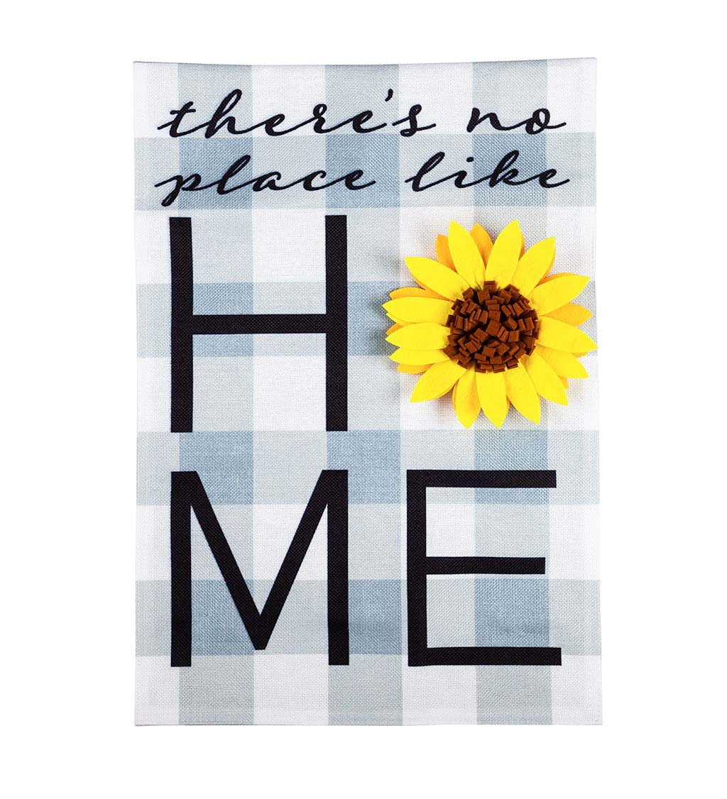 No Place Like Home Burlap Garden Flag with Four Interchangeable Icons