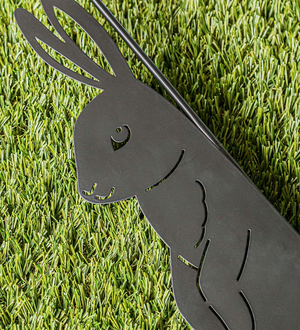 Laser Cut Bunny Rabbit Garden Flag Stand