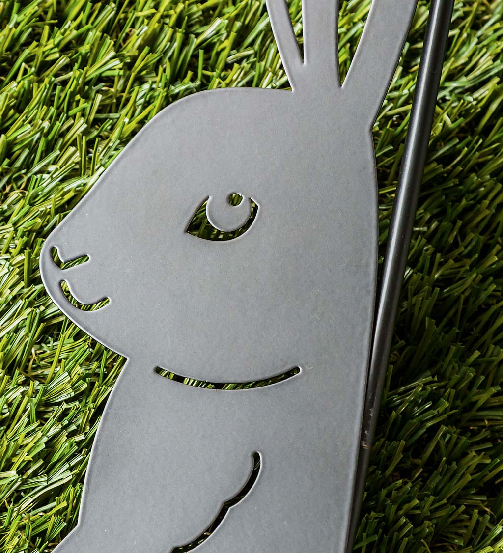 Laser Cut Bunny Rabbit Garden Flag Stand