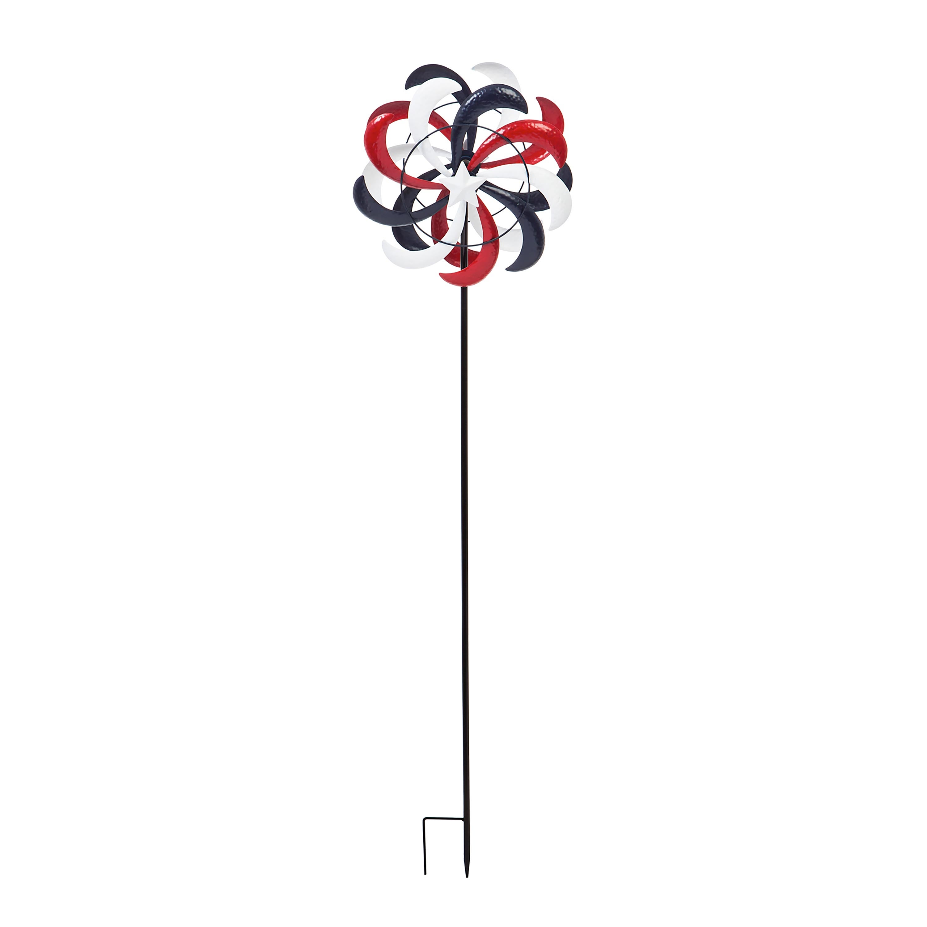 Red, White and Blue Stars and Swirls Americana Wind Spinner