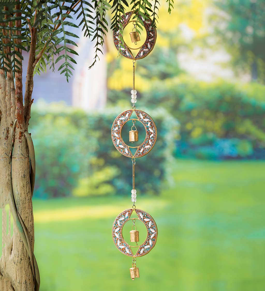 Handcrafted 3-Tier Beaded Metal Wind Chime