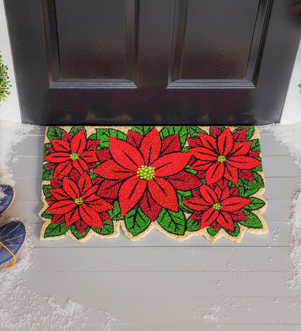 Poinsettia Shaped Coir Mat