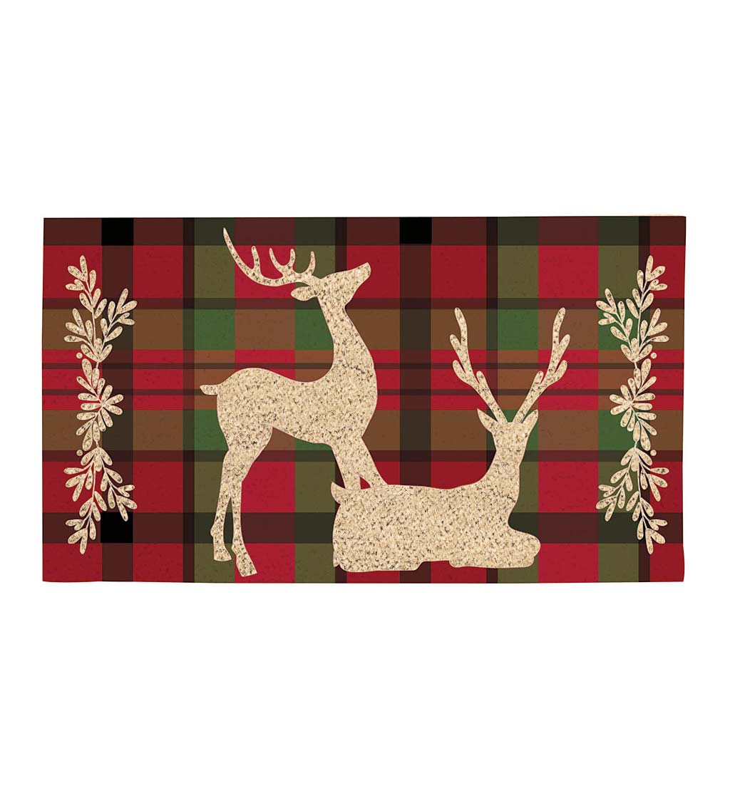 Tartan Reindeer Coir Mat