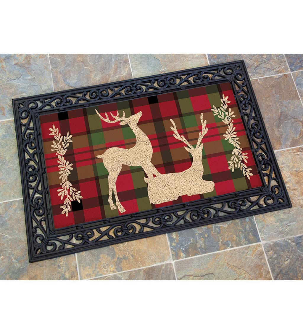 Tartan Reindeer Coir Mat