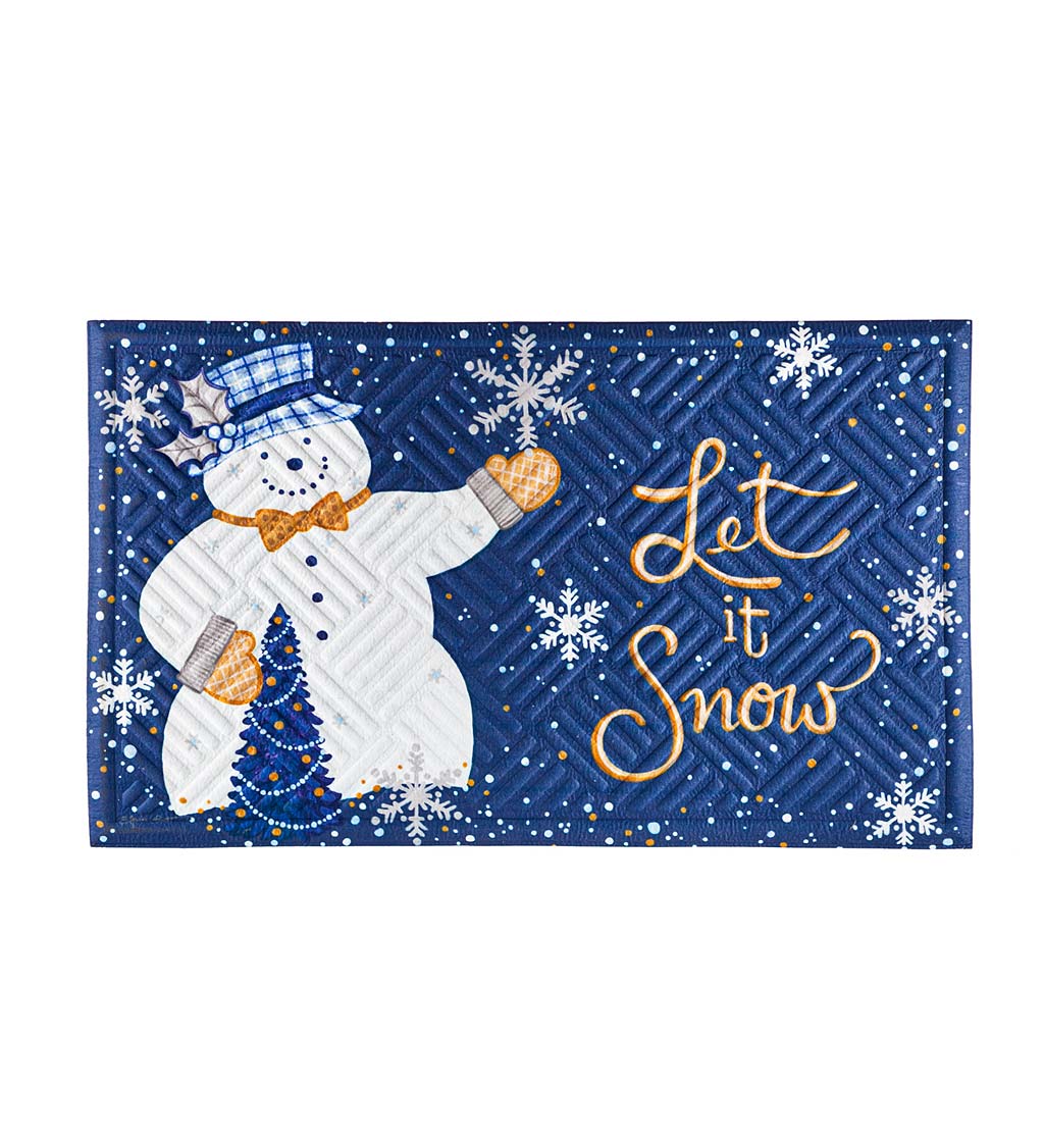 Indoor/Outdoor Let It Snow Embossed Floor Mat