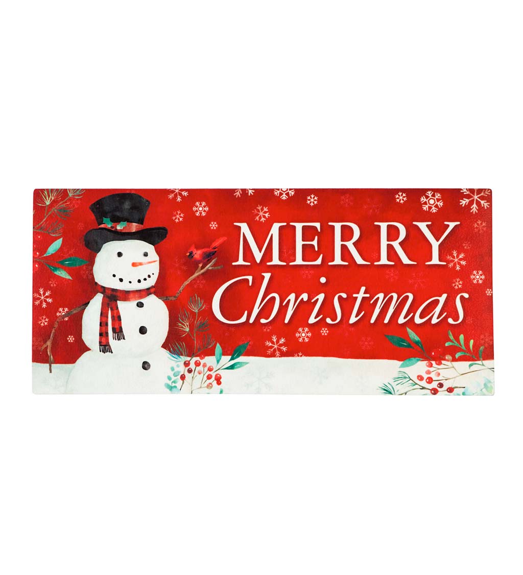 Merry Christmas Heritage Snowman Sassafras Switch Mat