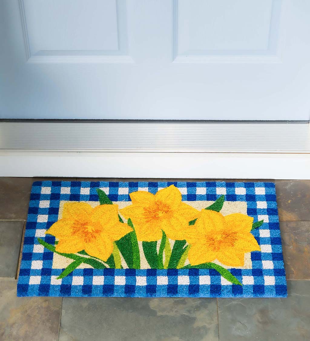 Buffalo Check Daffodils Coir Mat