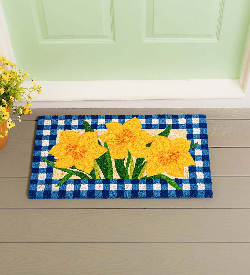 Buffalo Check Daffodils Coir Mat