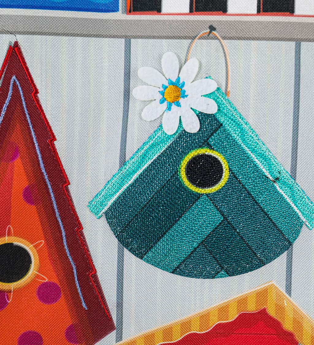 Birdhouses "Home Tweet Home" Linen Garden Flag