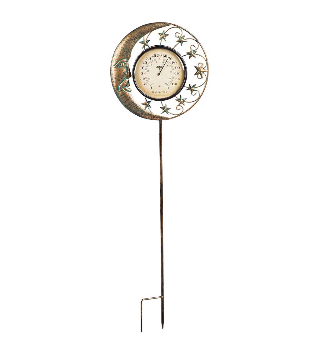 Bronzed Moon and Stars Thermometer