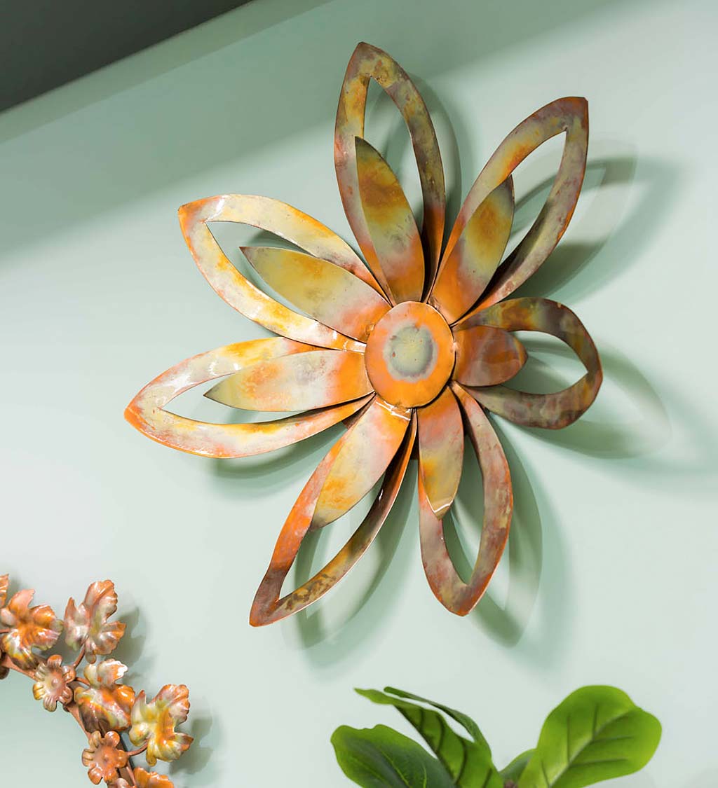 Copper Floral Outdoor Wall Décor