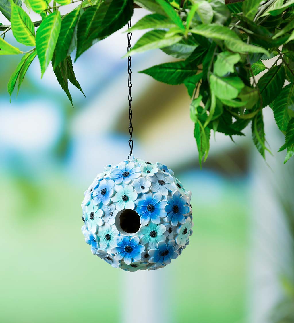 Resin Hydrangea Ball Bird House