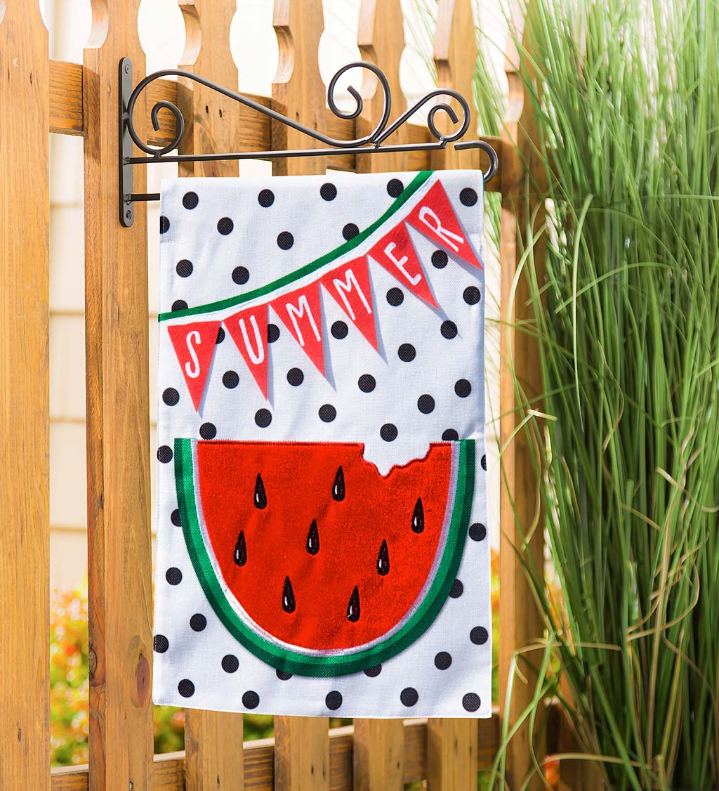 Summer Watermelon Burlap Garden Flag