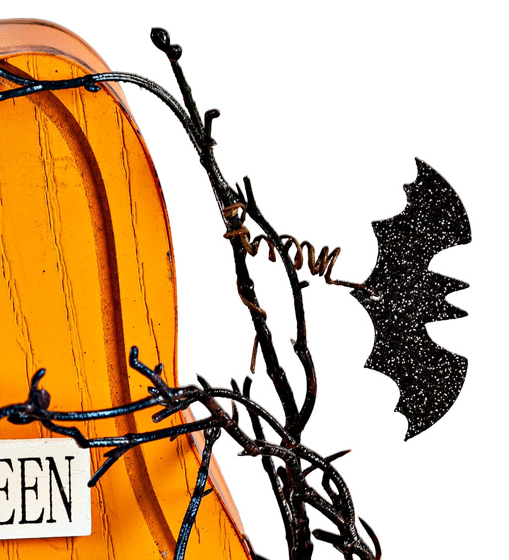 Wooden LED Halloween Haunted Pumpkin House Table Décor