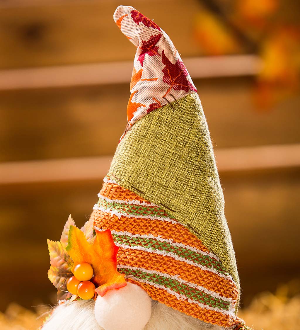 Plush Harvest Gnome with Basket Table Décor