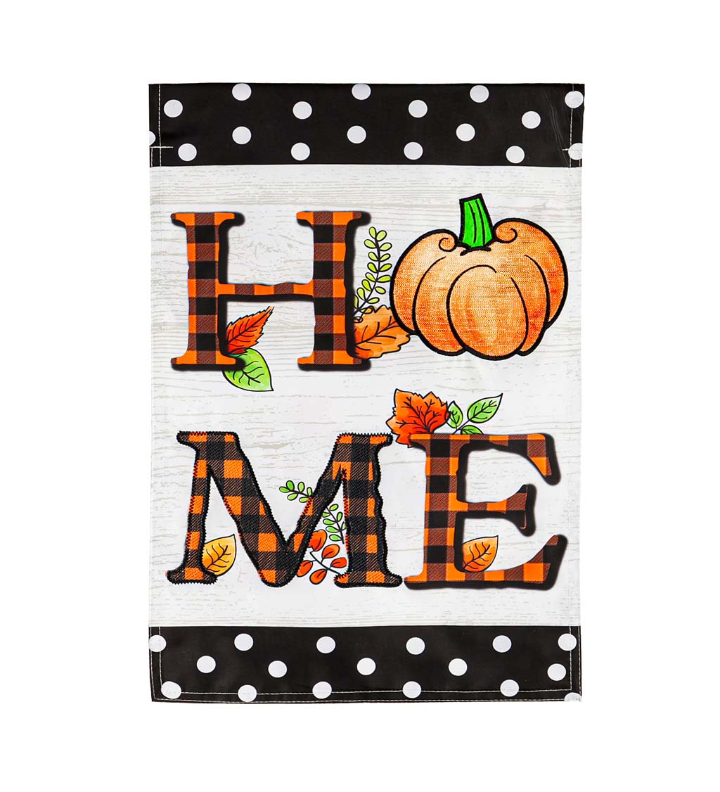 Pumpkin Home Applique Garden Flag