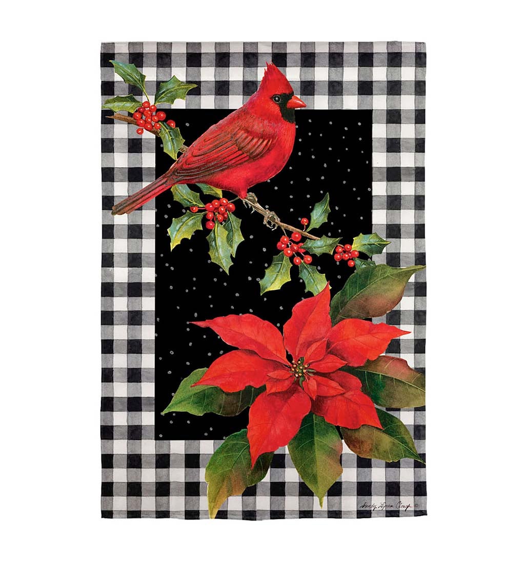 Cardinal & Holly Suede House Flag