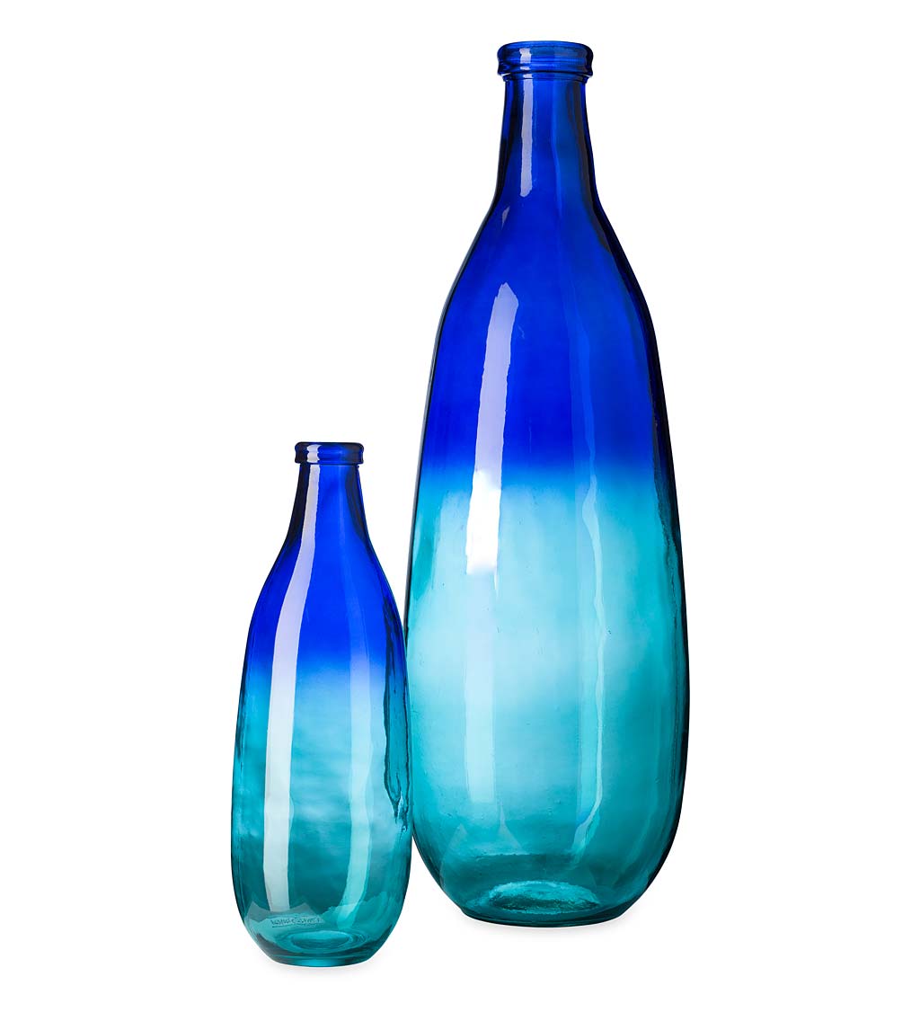 Blue Ombre Elongated Vase Collection