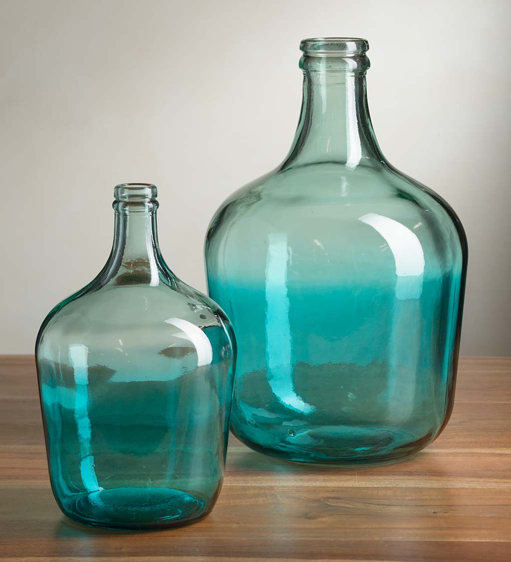 Ocean Blue Recycled Glass Vases